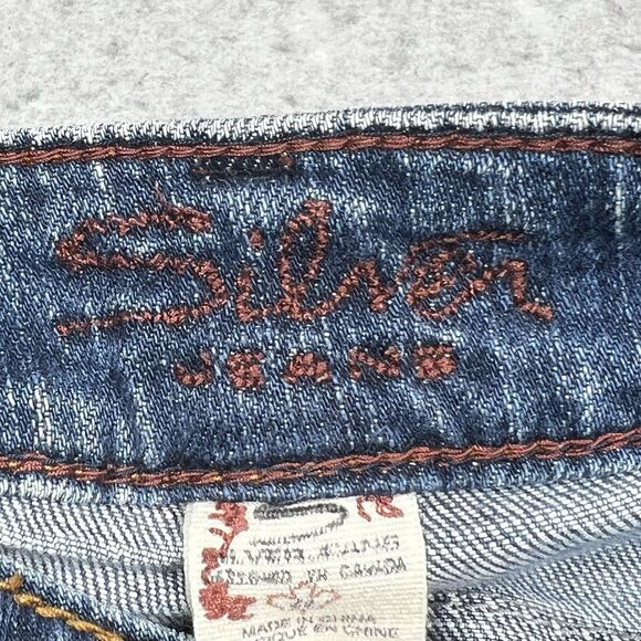 Silver Jeans Womens 29 Boot Cut Low Rise Dark Wash Denim Stretch Inseam 33 in - Picture 13 of 16